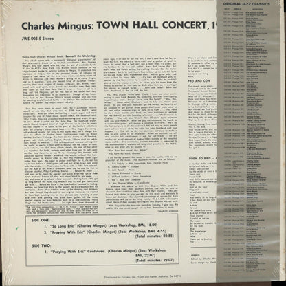 Charles Mingus : Town Hall Concert (LP, Album, RE)