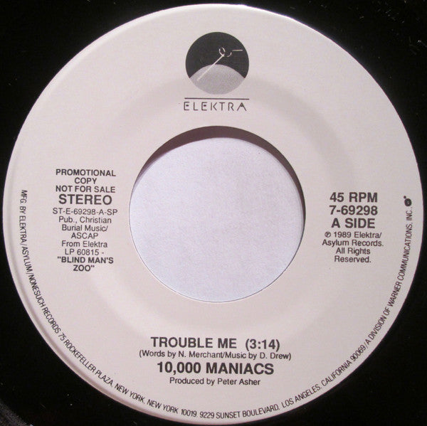 10,000 Maniacs : Trouble Me (7", Promo)