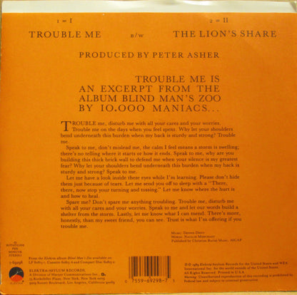 10,000 Maniacs : Trouble Me (7", Promo)