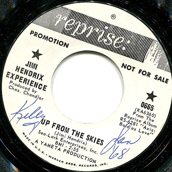 The Jimi Hendrix Experience : Up From The Skies / One Rainy Wish (7", Single, Promo, Styrene, San)