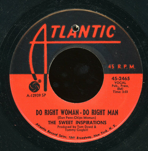 The Sweet Inspirations : Do Right Woman - Do Right Man / Reach Out For Me (7", SP )