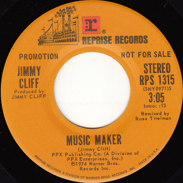Jimmy Cliff : Music Maker (7", Promo)