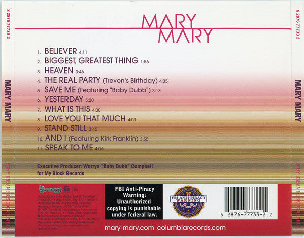 Mary Mary : Mary Mary (CD, Album)