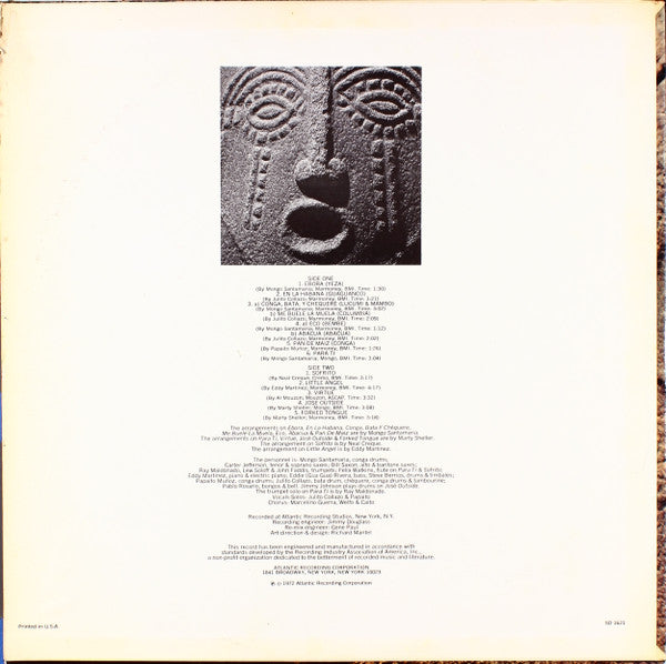 Mongo Santamaria : Up From The Roots (LP, Album, Pre)