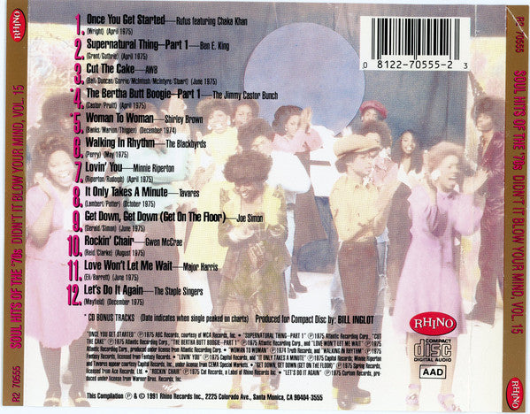 Various : Soul Hits Of The '70s - Didn't It Blow Your Mind Vol. 15 (CD, Comp, RM, SRC)