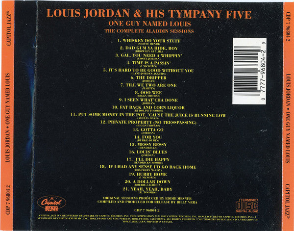 Louis Jordan : One Guy Named Louis: The Complete Aladdin Sessions (CD, Comp, RE)