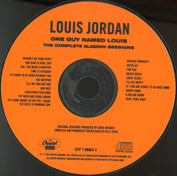 Louis Jordan : One Guy Named Louis: The Complete Aladdin Sessions (CD, Comp, RE)