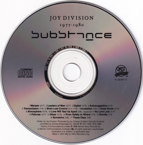 Joy Division : Substance (CD, Comp, RE, RP, WEA)