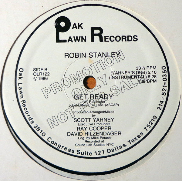 Robin Stanley : Get Ready (12", Promo)