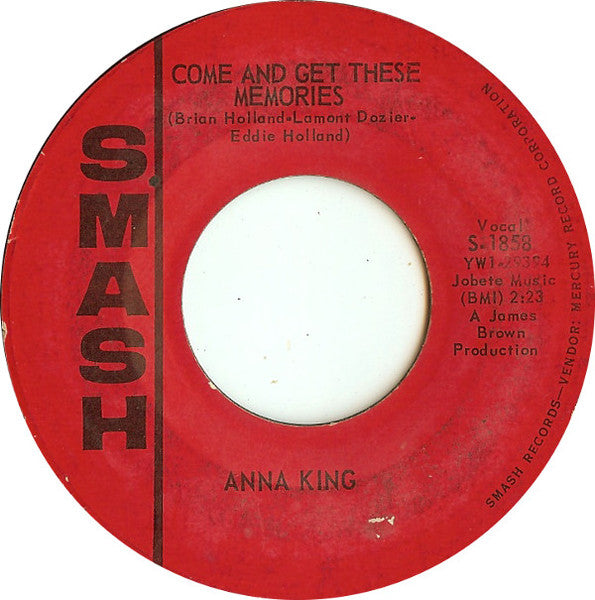 Anna King : If Somebody Told You / Come And Get These Memories (7", Styrene, Ric)