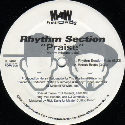 Rhythm Section : Sunshine / Praise (12")