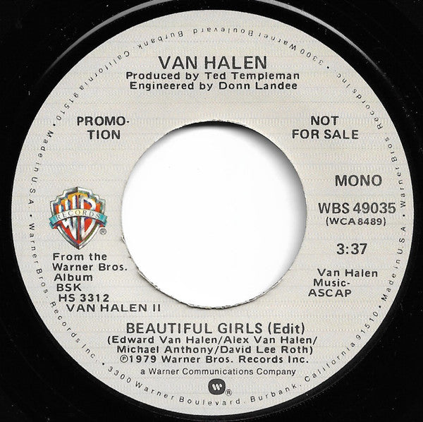 Van Halen : Beautiful Girls (7", Mono, Promo)