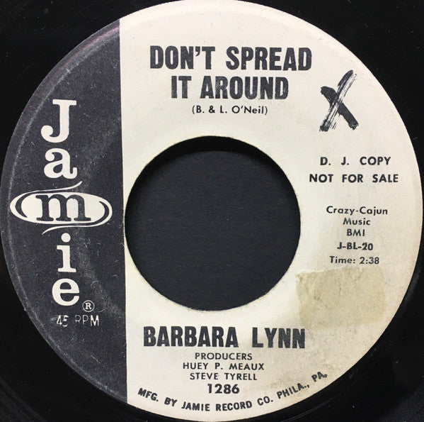 Barbara Lynn : Don't Spread It Around / Let Her Knock Herself Out (7", Promo)