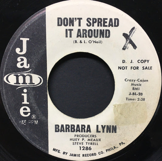 Barbara Lynn : Don't Spread It Around / Let Her Knock Herself Out (7", Promo)