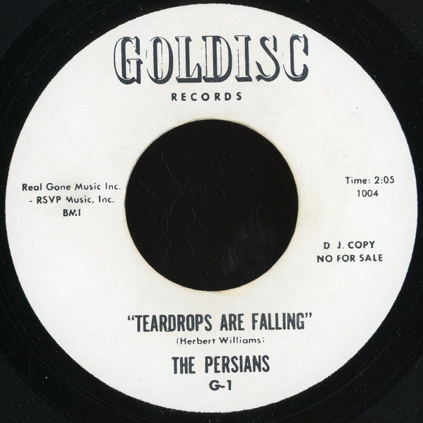 The Persians (5) : Teardrops Are Falling (7", Promo, Unofficial)