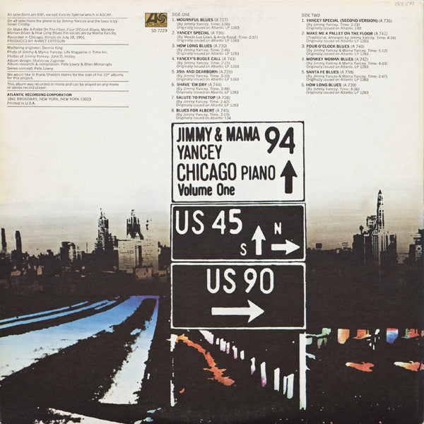 Jimmy Yancey & Mama Yancey : Chicago Piano - Volume One (LP, Comp, Mono, Gat)