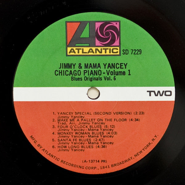 Jimmy Yancey & Mama Yancey : Chicago Piano - Volume One (LP, Comp, Mono, Gat)