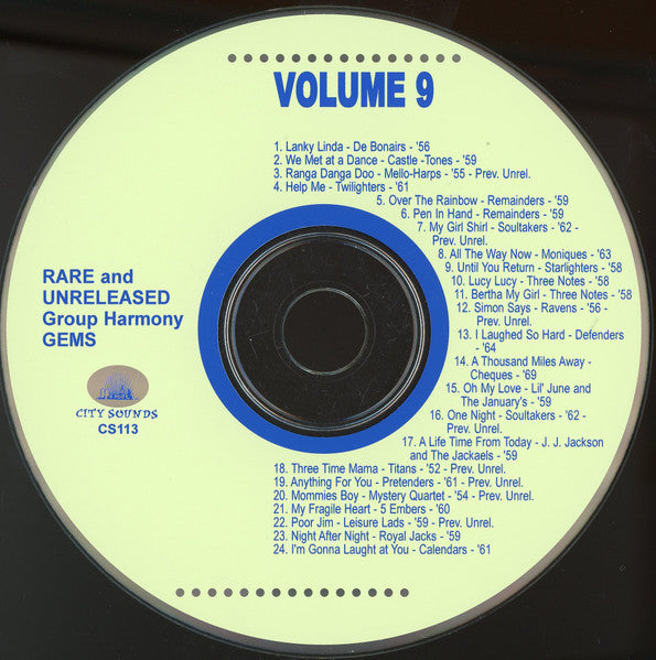 Various : Rare & Unreleased Group Harmony Gems Vol. 9 (CD, Comp)