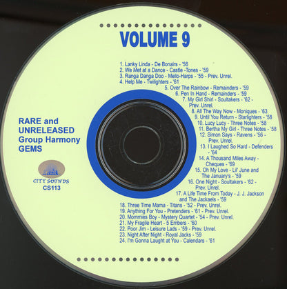 Various : Rare & Unreleased Group Harmony Gems Vol. 9 (CD, Comp)