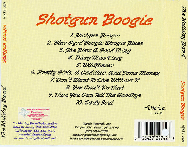 The Holiday Band : Shotgun Boogie (CD, Album)