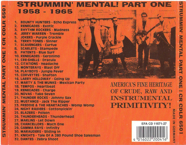 Various : Strummin' Mental! Part One (Raw, Rare And Rockin' Instrumentals 1958-1965) (CD, Comp)