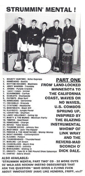 Various : Strummin' Mental! Part One (Raw, Rare And Rockin' Instrumentals 1958-1965) (CD, Comp)