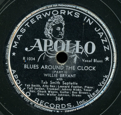 Willie Bryant With Tab Smith Septette : Blues Around The Clock (Shellac, 10")