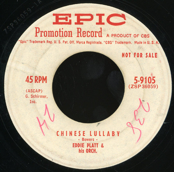 Eddie Platt & His Orchestra : Chinese Lullabye (7", Promo)