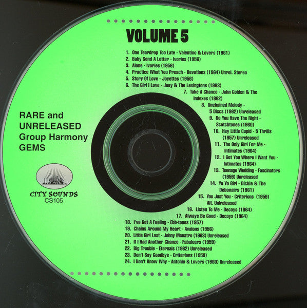 Various : Rare And Unreleased Group Harmony Gems Vol. 5 (CD, Comp)