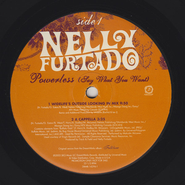 Nelly Furtado : Powerless (Say What You Want) (12", Promo)