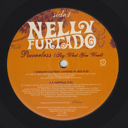 Nelly Furtado : Powerless (Say What You Want) (12", Promo)