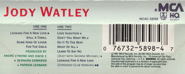 Jody Watley : Jody Watley (Cass, Album)