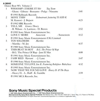 Various : Dance Beat 90’s Volume 2 (CD, Comp)
