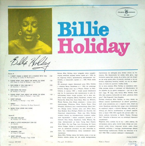 Billie Holiday : Billie Holiday (LP, Comp, Mono, Red)