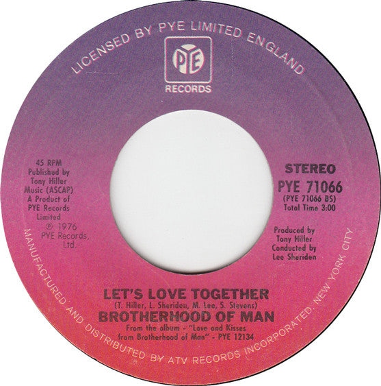 Brotherhood Of Man : Save Your Kisses For Me (7", Single, Styrene, Ter)