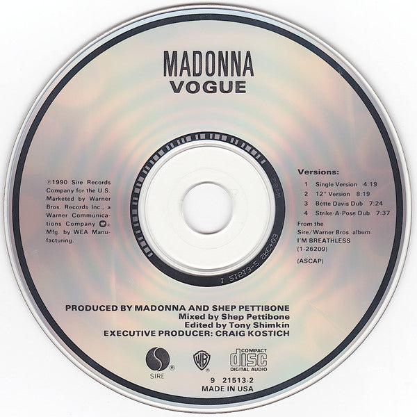 Madonna : Vogue (CD, Maxi)