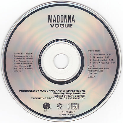 Madonna : Vogue (CD, Maxi)