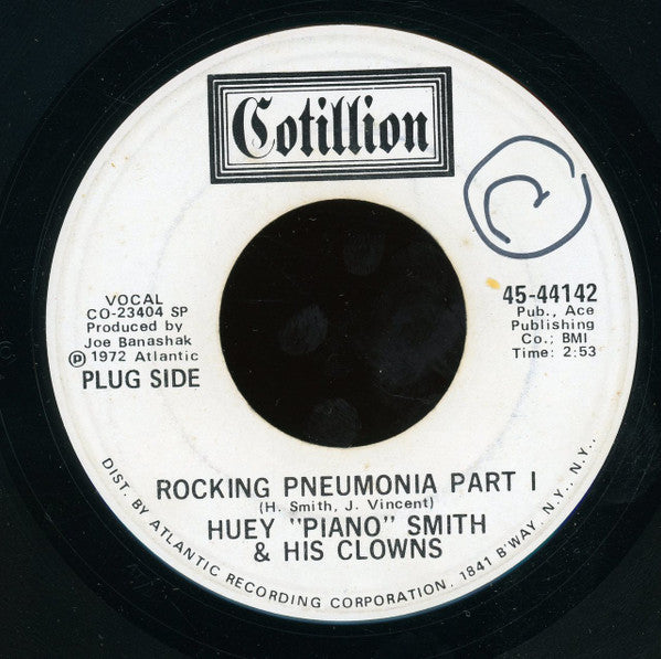 Huey "Piano" Smith & His Clowns : Rocking Pneumonia (7", Promo, SP)