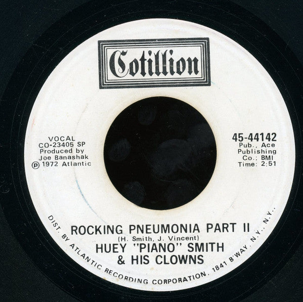 Huey "Piano" Smith & His Clowns : Rocking Pneumonia (7", Promo, SP)