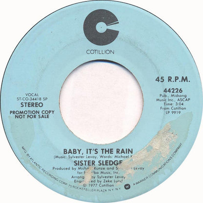 Sister Sledge : Baby, It's The Rain (7", Single, Mono, Promo)