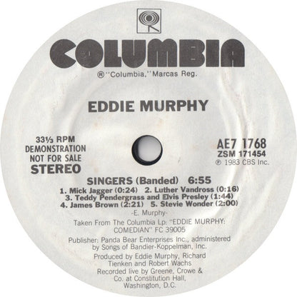 Eddie Murphy : Singers / The Barbecue (7", Promo, Styrene)