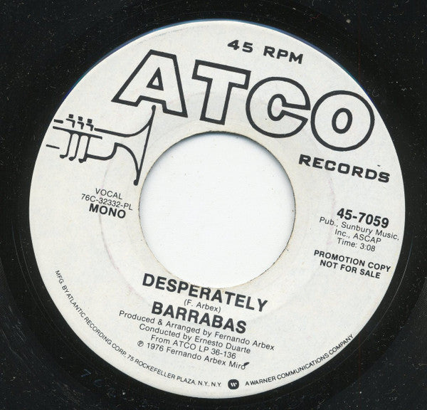 Barrabas : Desperately (7", Single, Promo)