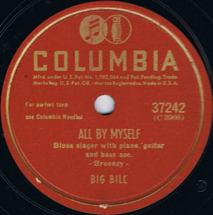 Big Bill Broonzy : Double Trouble / All By Myself (Shellac, 10", RE)