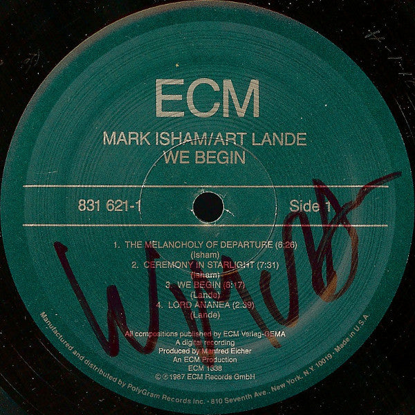 Mark Isham / Art Lande : We Begin (LP, Album)