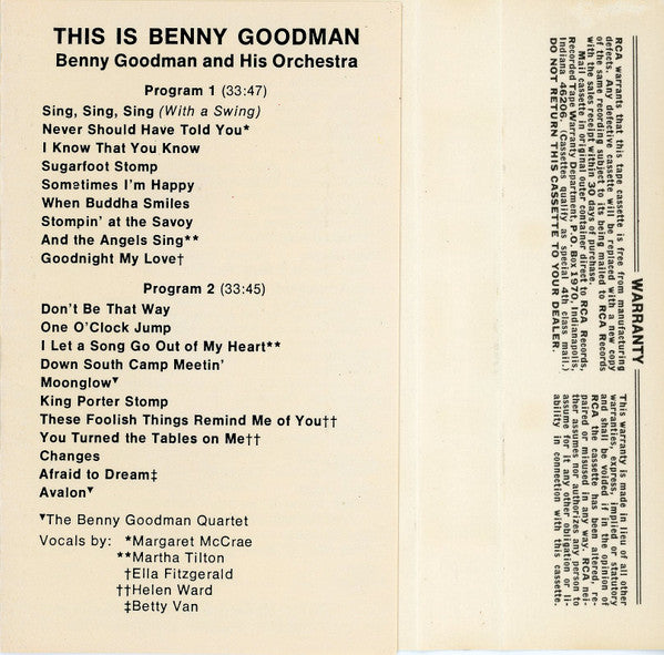Benny Goodman : This Is Benny Goodman (Cass, Comp)