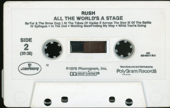 Rush : All The World's A Stage (Cass, Album, RE, 12,)