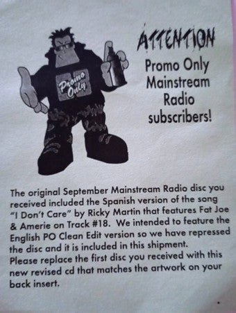 Various : Promo Only Mainstream Radio: September 05 (CD, Comp, Promo)