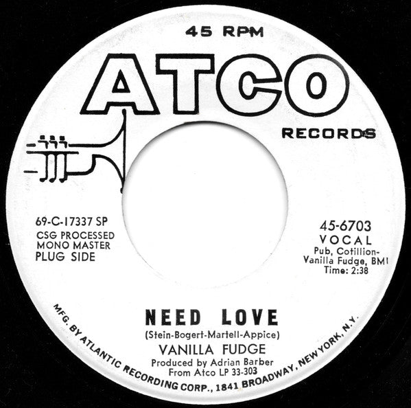 Vanilla Fudge : Need Love (7", Single, Mono, Promo)