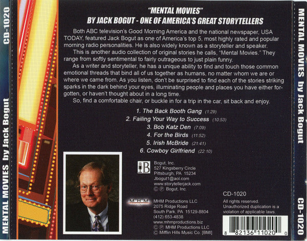 Jack Bogut : Mental Movies (CD)