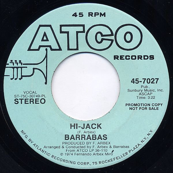 Barrabas : Hi-Jack (7", Promo)